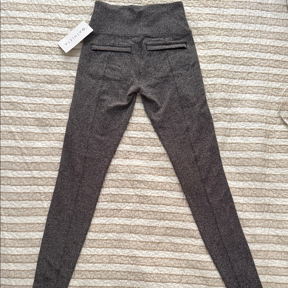 Athleta Dark Heather Gray Delancey Herringbone Tight Athletic Leggings size XST - Picture 6 of 8